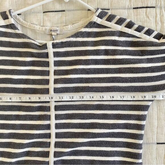Madewell Terry Striped Back-Zip Pullover Slouchy 100% Cotton Size XS - Picture 10 of 11
